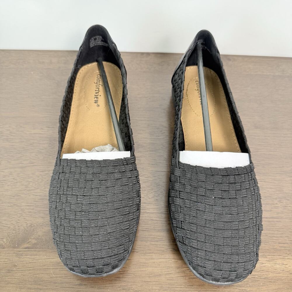 ComfortView Bethany Slip On Woven Black Flats Womens Size 7.5 Casual Office